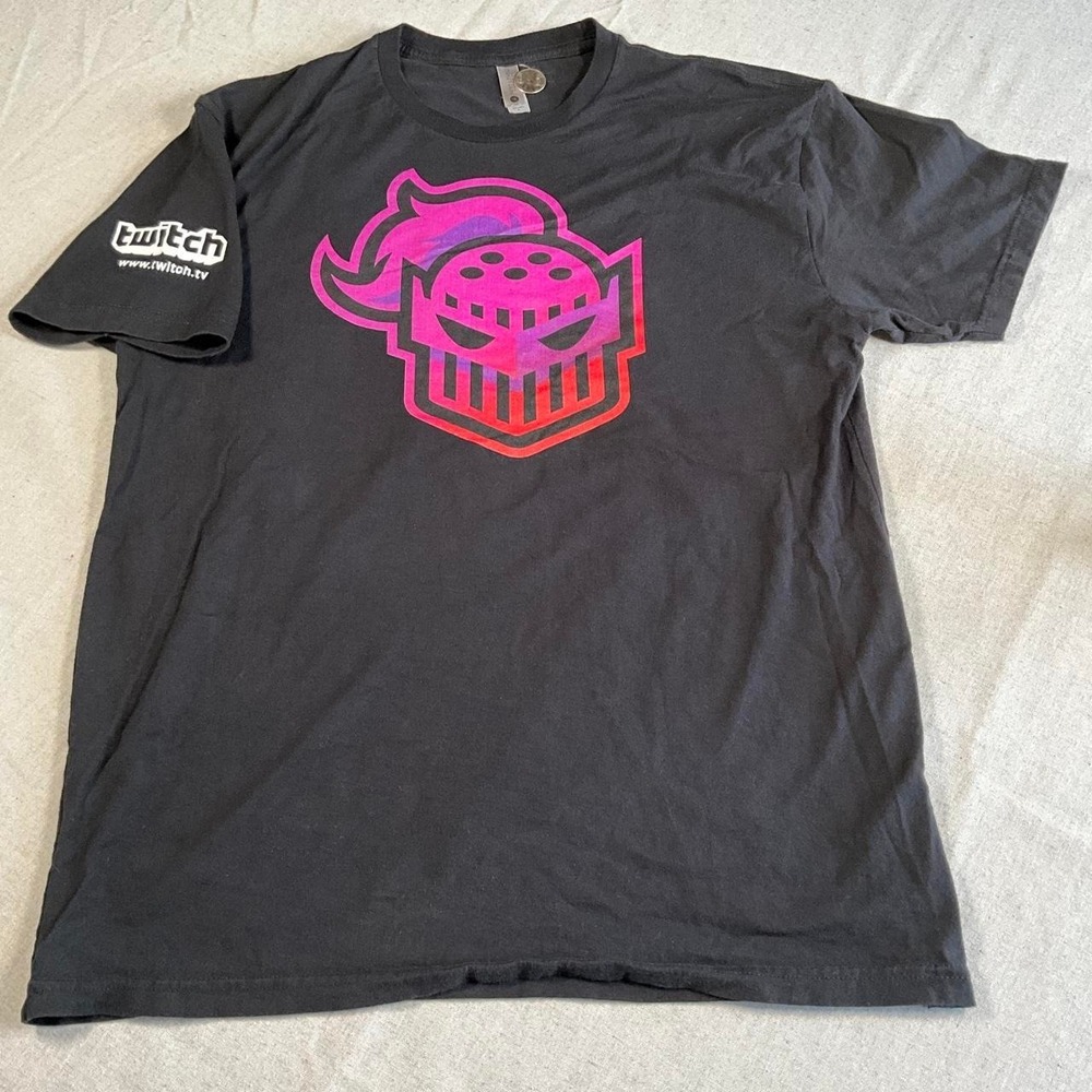 Rhabby_V Twitch Streamer 100% Cotton Black Logo Graphic Tee (Large)